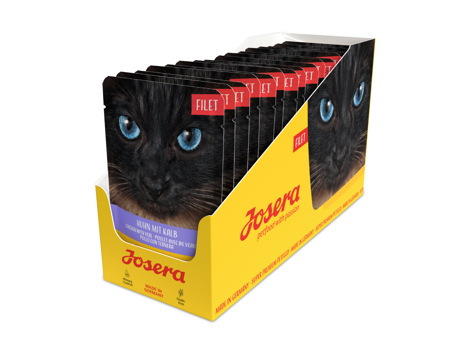 Josera Filet Huhn mit Kalb - Bester Geschmack im Katzennapf in 3, 2, 1 ...  16x70g