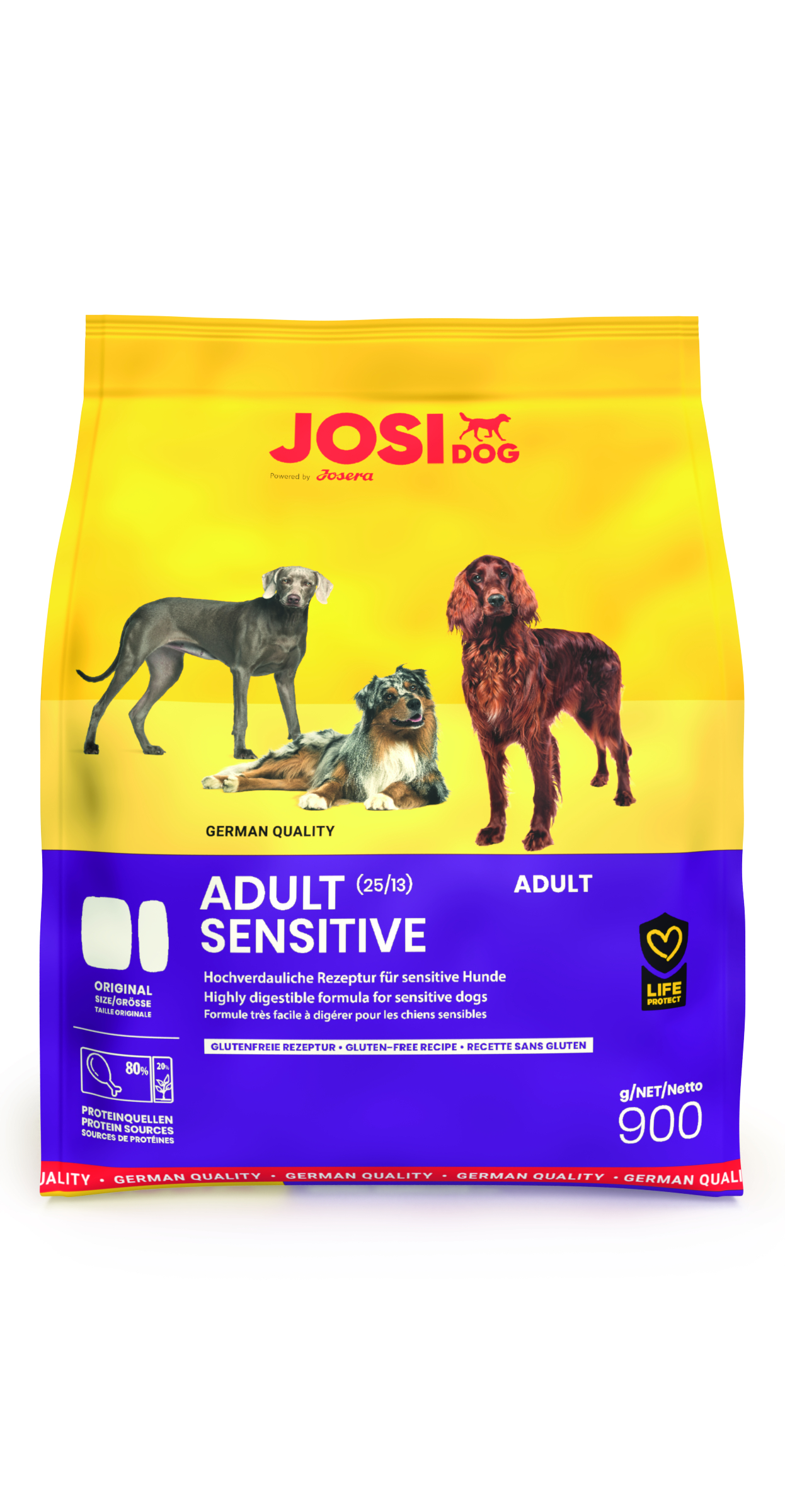 JosiDog Adult Sensitive - Bekömmliche Mahlzeit für Sensibelchen 900g