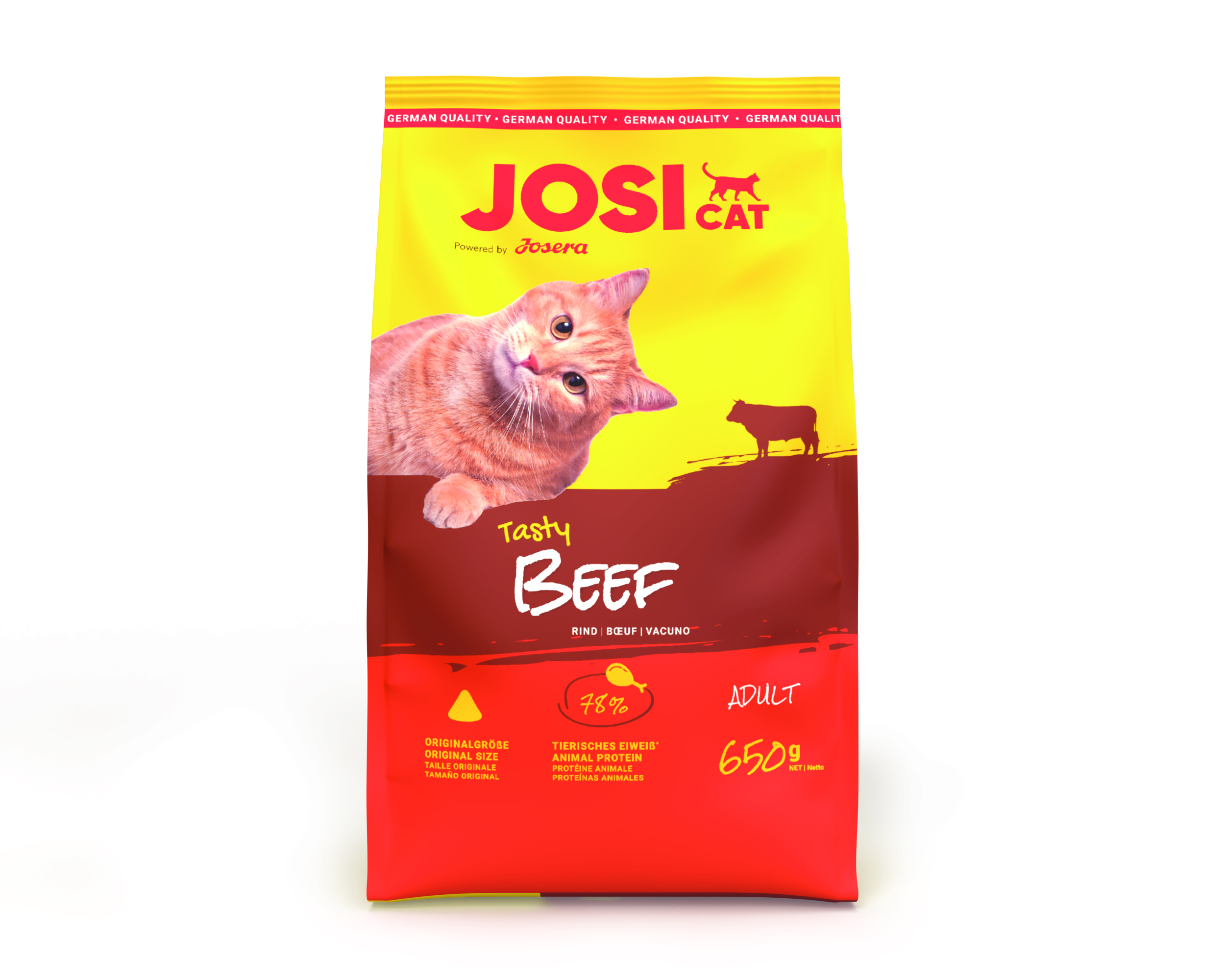 JosiCat Tasty Beef - Schmackhafte Mahlzeit mit herzhaftem Rind 7x650g 