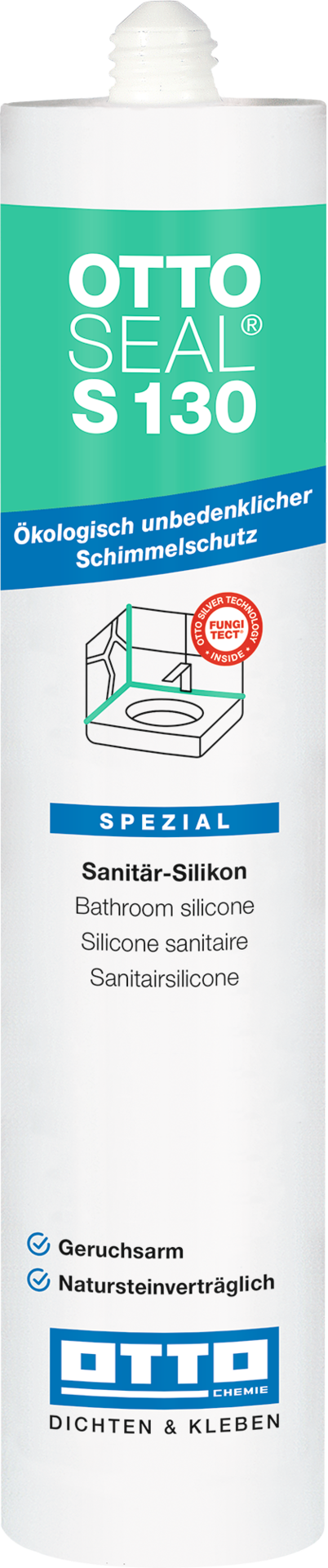 Ottoseal S130 Spezial-Sanitär-Silikon Schwarz C04 310ml
