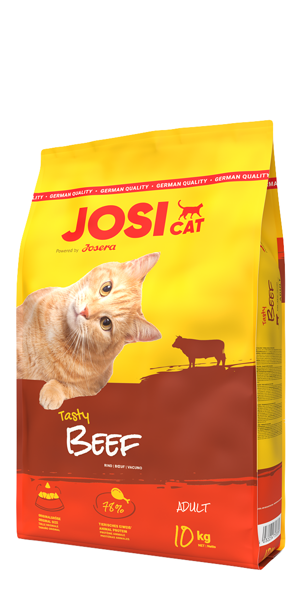 JosiCat Tasty Beef - Schmackhafte Mahlzeit mit herzhaftem Rind 3x1,9kg
