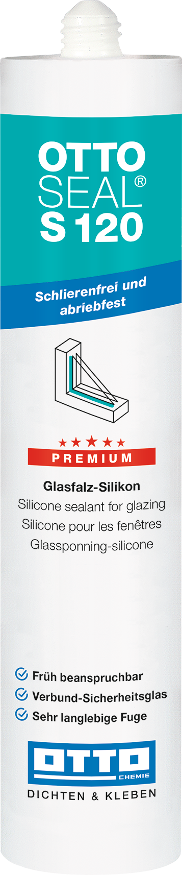 Ottoseal S120 Premium-Glasfalz-Silikon Transparent C00 310ml