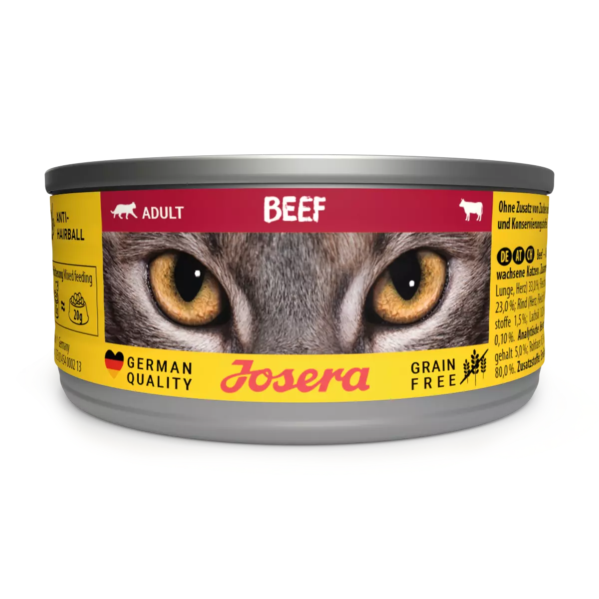 Josera Nassfutter Beef - Abwechslung im Anmarsch: Unser Nassfutter mit saftigem Rind für ausgewachsene Katzen 12x85g