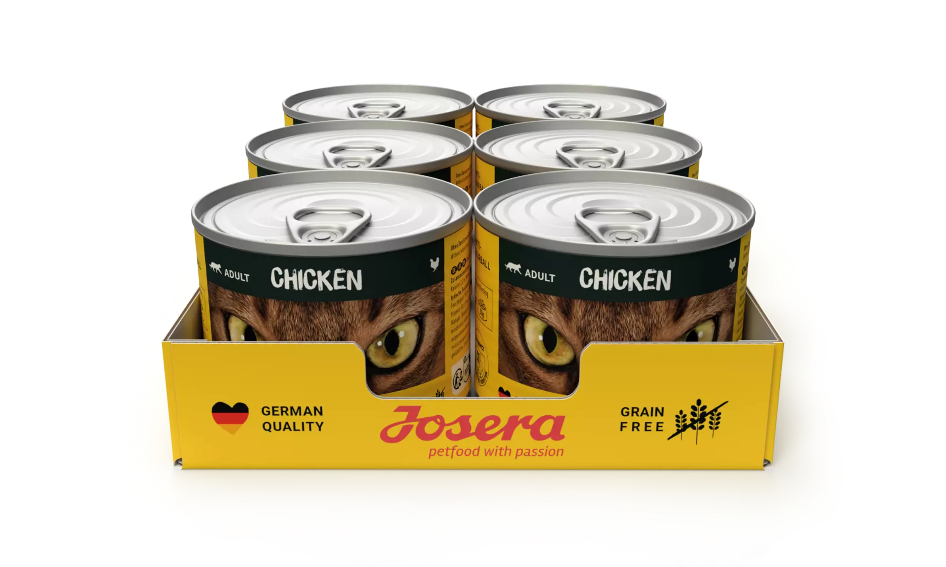 Josera Nassfutter Chicken - Die leckere Dose mit Huhn für ausgewachsene Katzen mit Geschmack 6x200g