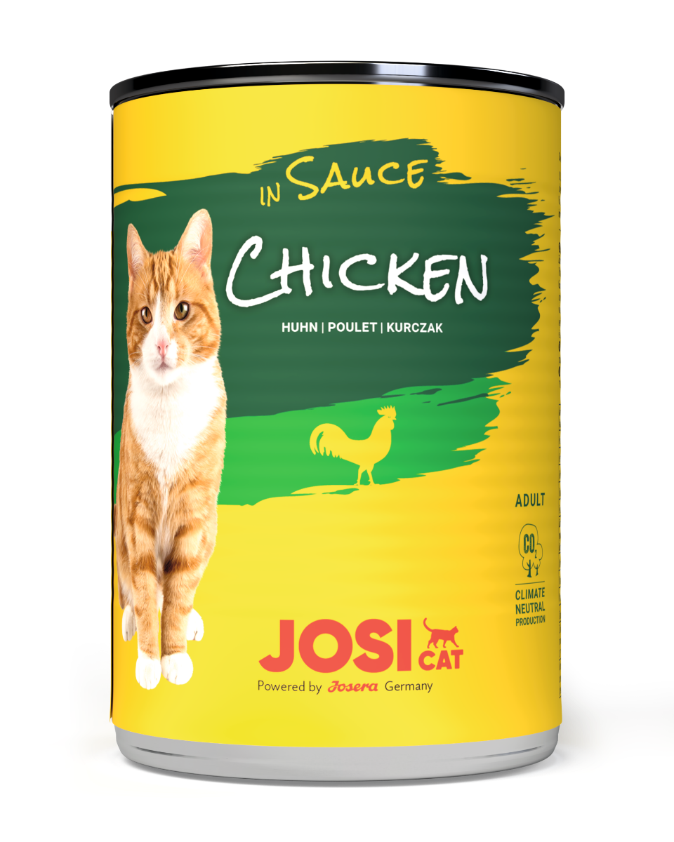 JosiCat Chicken in Sauce - Legger, feine Häppchen in Sauce mit Huhn 12x415g