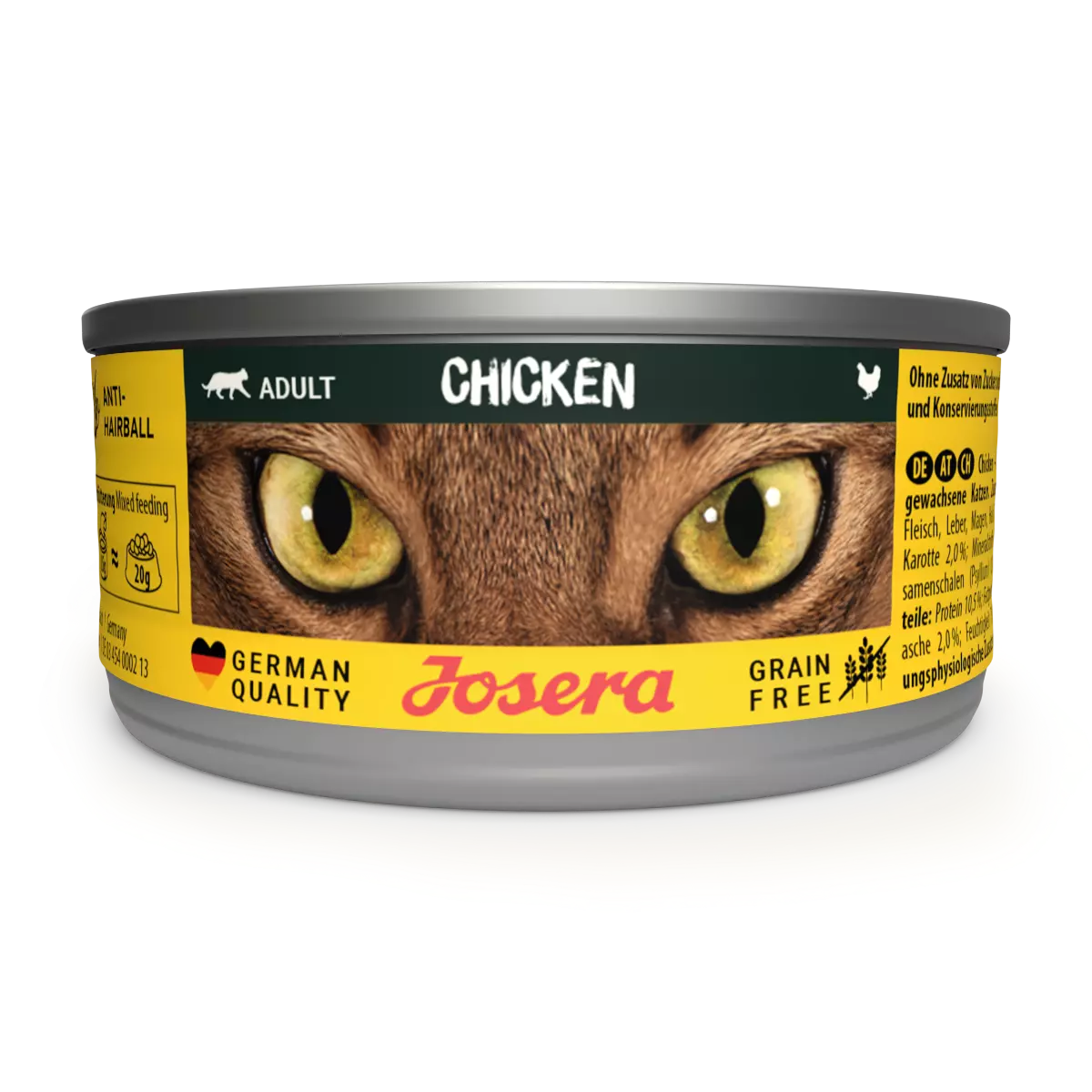 Josera Nassfutter Chicken - Die leckere Dose mit Huhn für ausgewachsene Katzen mit Geschmack 12x85g