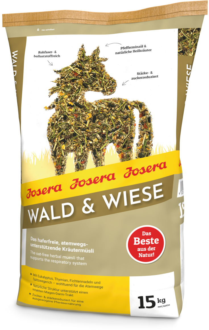 Josera Wald & Wiese  - Das haferfreie, atemwegsunterstützende Kräutermüsli 15kg