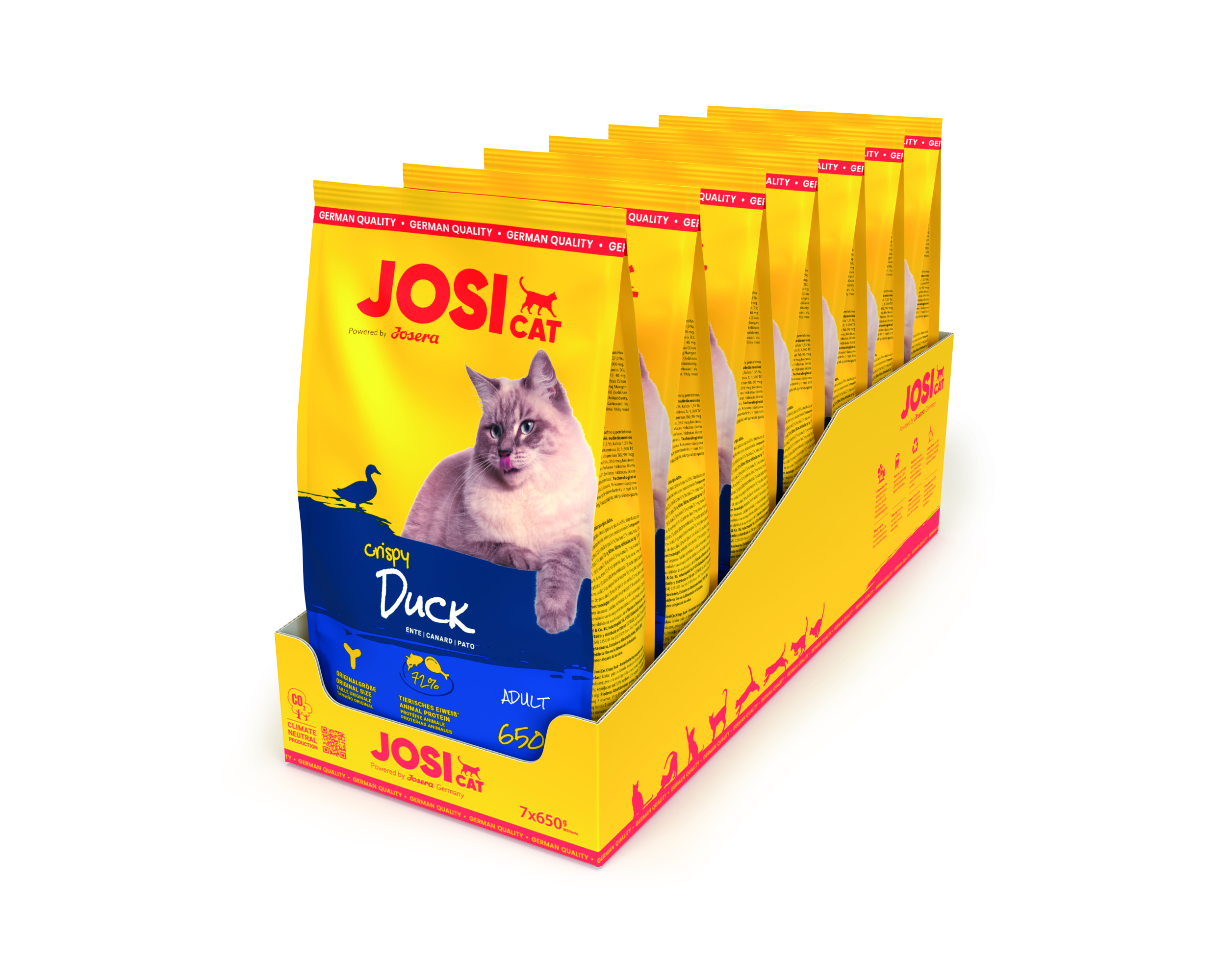 Josera JosiCat Crispy Duck - Der Gaumenschmaus mit köstlicher Ente 7x650g